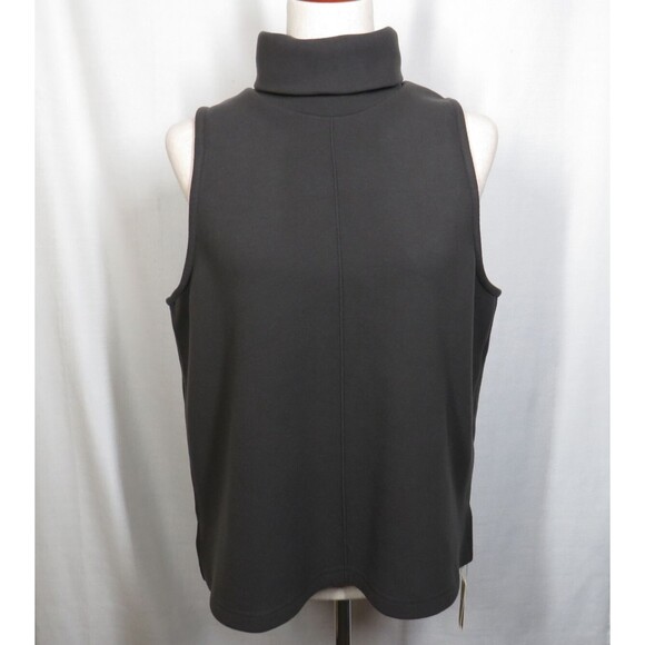 OGL FuzzLuxe Wool Blend Soft Heavyweight Sleeveless Turtleneck Top Gray Sz Small - Picture 2 of 6